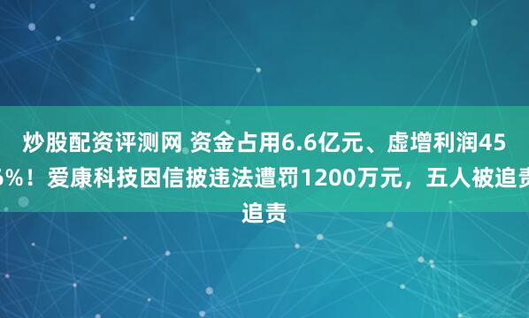 炒股配资评测网 资金占用6.6亿元、虚增利润456%！爱康科技因信披违法遭罚1200万元，五人被追责