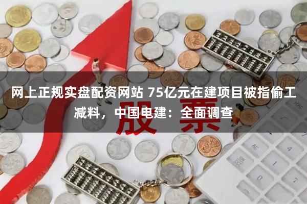 网上正规实盘配资网站 75亿元在建项目被指偷工减料，中国电建：全面调查